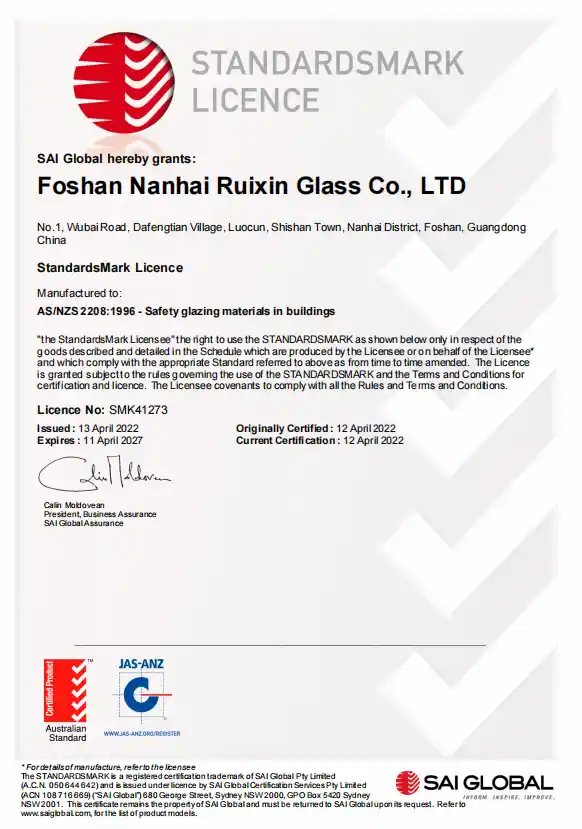ANSI Z97.1 Certification